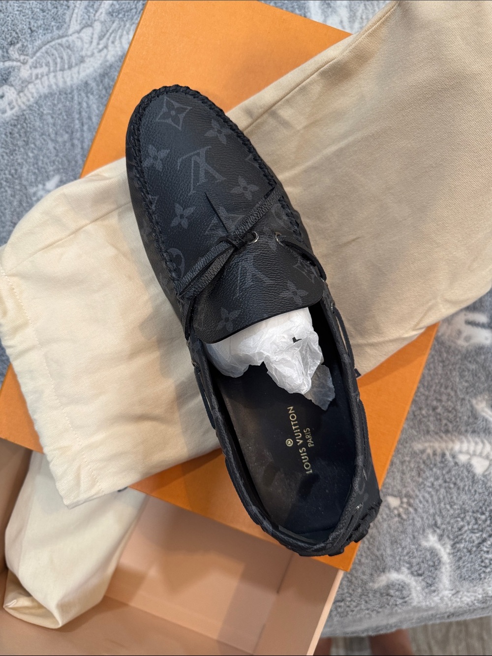 Louis Vuitton Black Monogram Canvas Driving Loafers